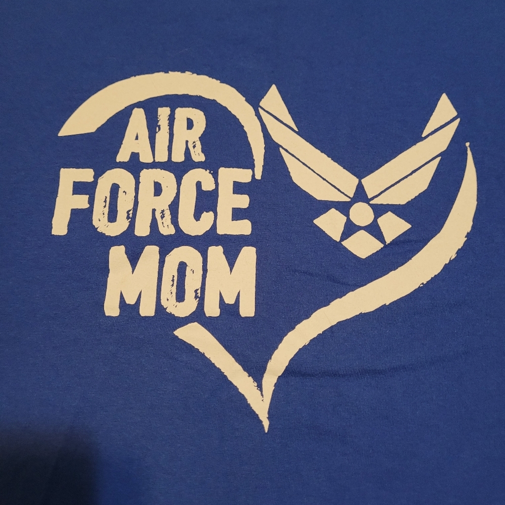 Women's air force mom logo 3xl blue an white